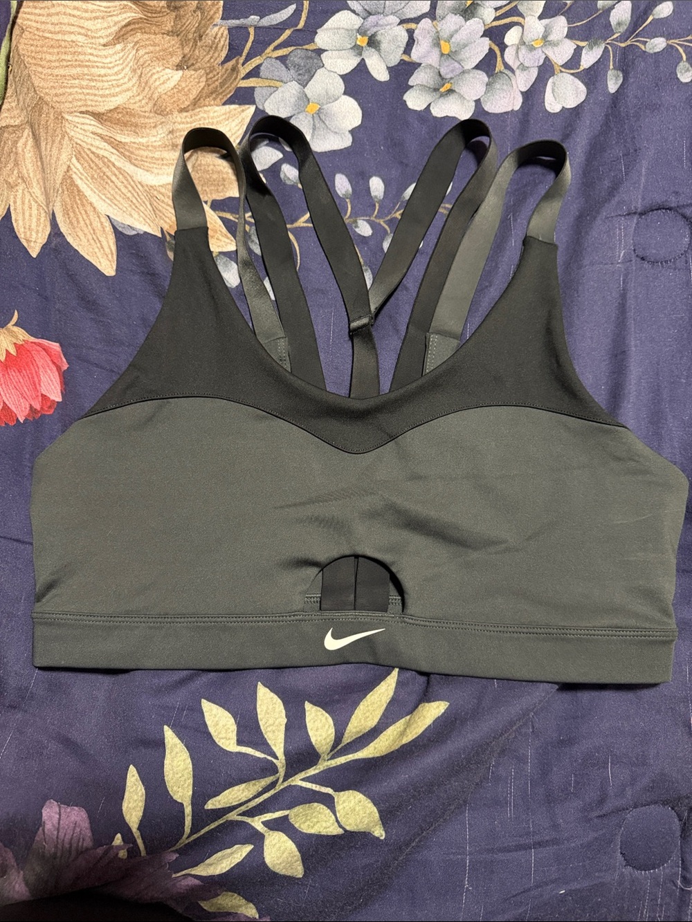 Nike Black Strappy Back Medium-Support Sports Bra
